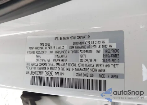 2022 Mazda Cx-5 2.5 S Premium z USA, uszkodzony, nr VIN JM3KFBDM1N1588290